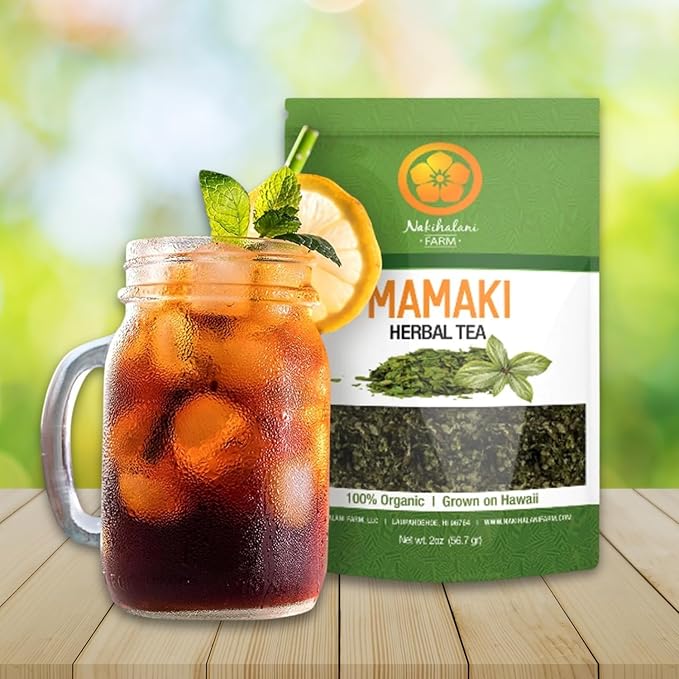 Nakihalani Farm Organically Grown Hawaiian Mamaki Tea (2oz) - Caffeine-Free Herbal Tea - Antioxidant-Rich, Supports Digestion, Promotes Relaxation