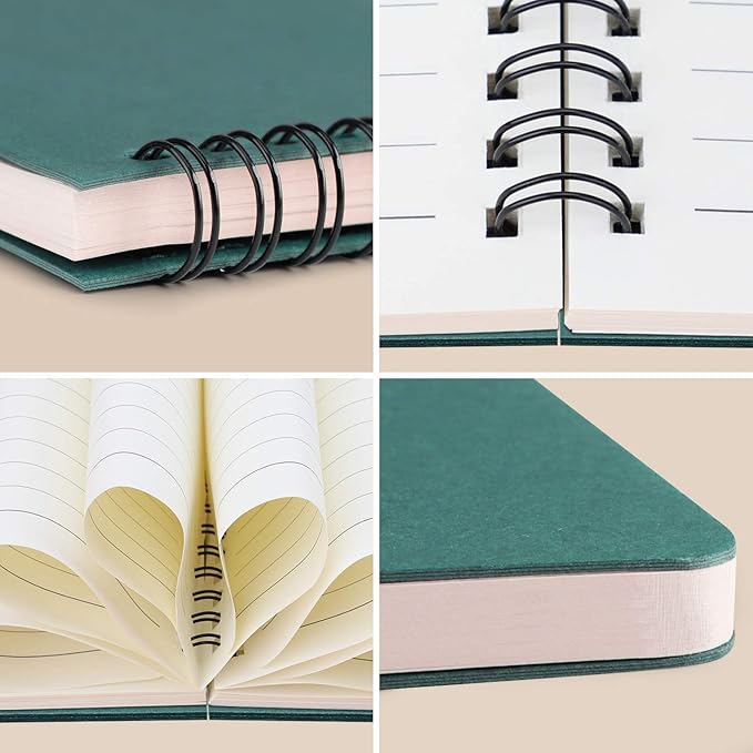 EUSOAR Hardcover Spiral Lined Subject Notebook, A5 160 Pages 1pcs 5.5"X8.3" College Ruled Travel Writing Notebooks Journal, Memo Notepad Sketchbook, School Office Business Diary Spiral Book Journal