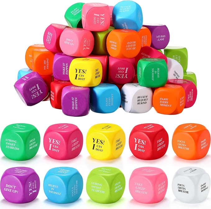 Jerify 100 Pcs Motivational Stress Ball Bulk Quote Inspirational Foam Cubes Balls Stress Relief Employee Appreciation Gift for Coworkers Kids Adult Motivating Encouraging (Cute Colors)
