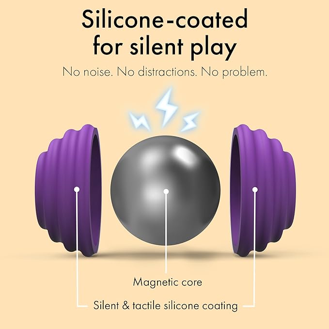 ONO Signets – Silicone Magnetic Balls with Textured Dimples, Bumps, and Waves | Fun to Play with Fidget Toy for Adults | Help Relieve Stress, Anxiety, Tension (Lavender, Set of 4)