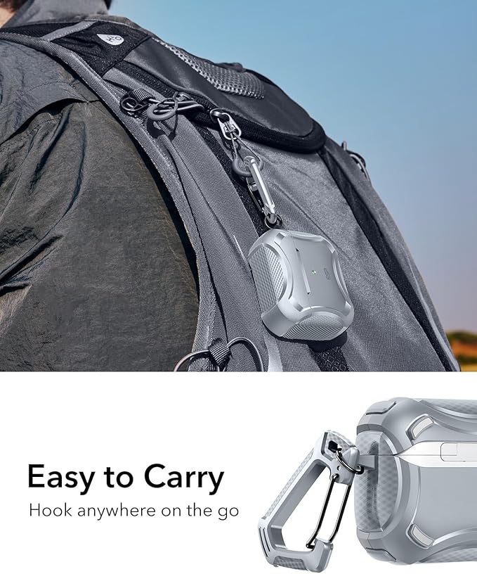 ESR for AirPods 4 Case, Compatible with AirPods 4th Generation Case (2024), Compatible with MagSafe, Powerful Drop Protection, Magnetic Lid, Cyber Series, Desert Titanium,Gray