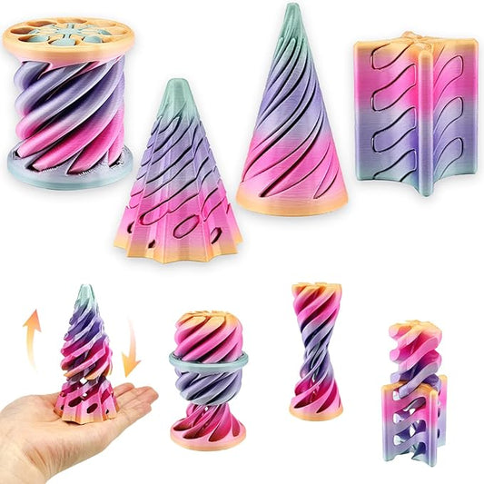 4 Packs Impossible Cone,Spiral Cone Fidget Toy,Impossible Cones passthrough Impossible Pyramid for Relaxing,Spiral Fidget Toy passthrough Impossible Cone,Birthday for Adults & Kids