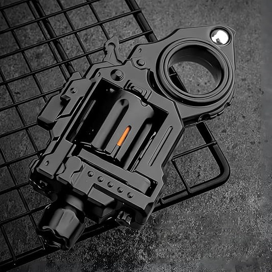 Metal Fidget Toys Gun Adults - Alloy Fidget Spinner Slider Clicker & Launcher Toy EDC Fidget Gun with Bullets and Target Stress Relief Focus Tool (Black)