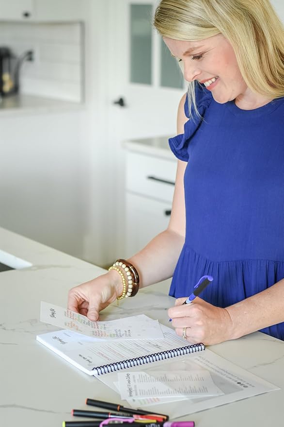 Large Spiral-Bound Weekly Meal Prep Planner Notebook – Full-Year Organizer with Laminated Covers, Tear-Off Grocery List Notepad, Undated Weekly Planner & Food Journal - Menu Calendar, & Budget Tool