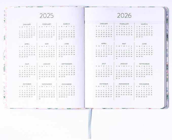 Eccolo 2025-2026 Large Agenda Planner, 18 Month, Yearly, Monthly & Weekly Views, Reminders, Goals Tracker (Flexi-Cover - 8 x 10")