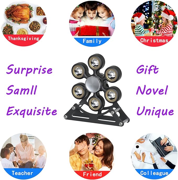 Desk Toys for Fidget Ferris-Wheel Spinner: 4mins Metal Cool-Gadgets Kinetic-EDC-Toy, Cool-Stuff for Kid Children Teen Adult, ADHD Tools Stress Relief Gift for Office Home School Men Woman Christmas