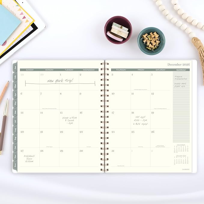 Cambridge 2026 Planner, Weekly & Monthly, 8-1/2" x 11", Large, Serene (1766-905-26)