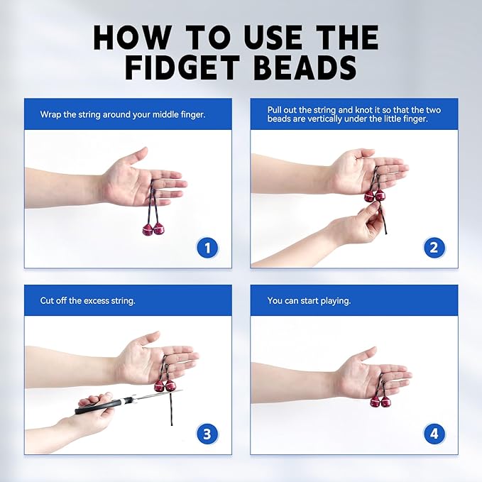 Fidget Beads, Metal Fidget Toy EDC Anxiety Relief Toy for Men Women Teens Skill Players Stress Relief Toys(A-Gold)