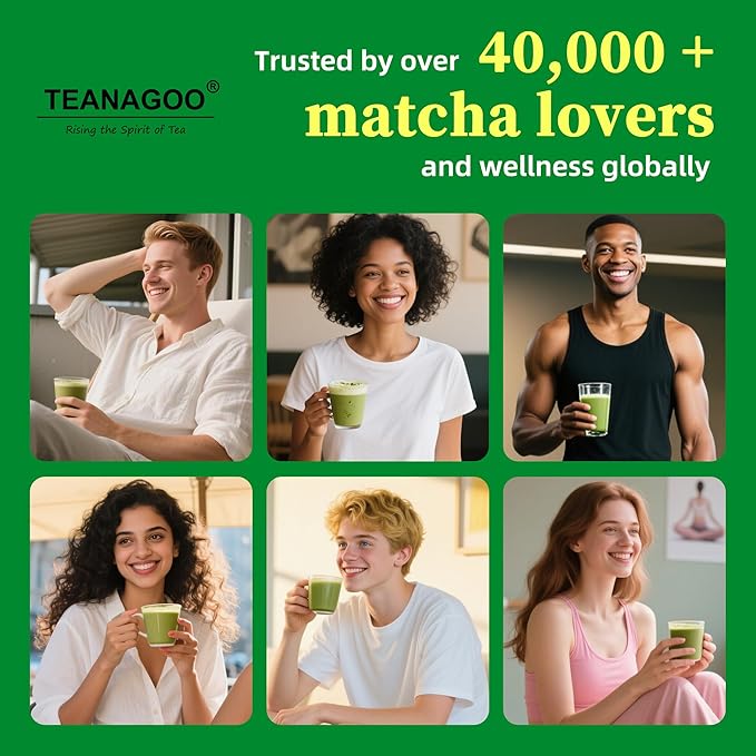 TEANAGOO Matcha Powder Ceremonial Grade, Premium Green Tea for Latte/Breakfast Beverage/Daily Green Tea, USDA Organic Ceremony Matcha Tea, Unsweetened No Additives, First Harvest, 1.06oz(30g)