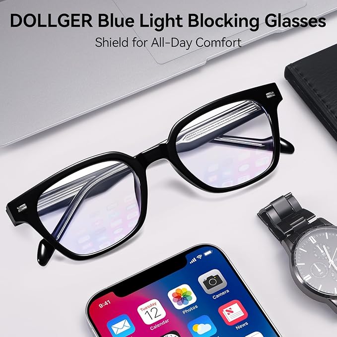 Dollger Blue Light Glasses for Men Women Blue Light Blocking Computer Screen Glasses Men Clear Frames Eyeglasses