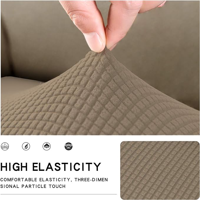 Easy-Going Stretch Cushion Cover Sofa Cushion Furniture Protector Sofa Seat Sofa slipcover Sofa Cover Soft Flexibility with Elastic Bottom(Sofa Cushion,Natural)
