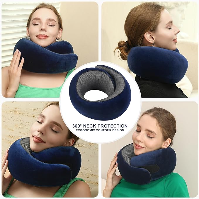 2024 New Memory Foam Travel Pillow for Airplanes,Neck Pillow for Traveling,Neck Plus Travel Pillow,Neck Plus Travel Neck Pillow
