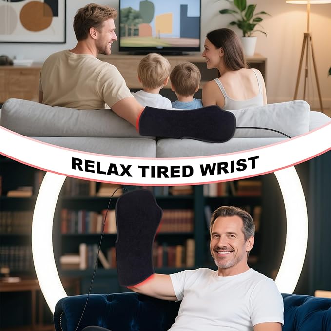 Red-Light-Therapy-for-Hands,2025 Upgraded 150 Dual Wavelength LED,4 Modes Infrared Light Therapy for Finger Wrist Pain Relief,Consisting of Adjustable Power and Time Controller(16.5IN*7.8IN)