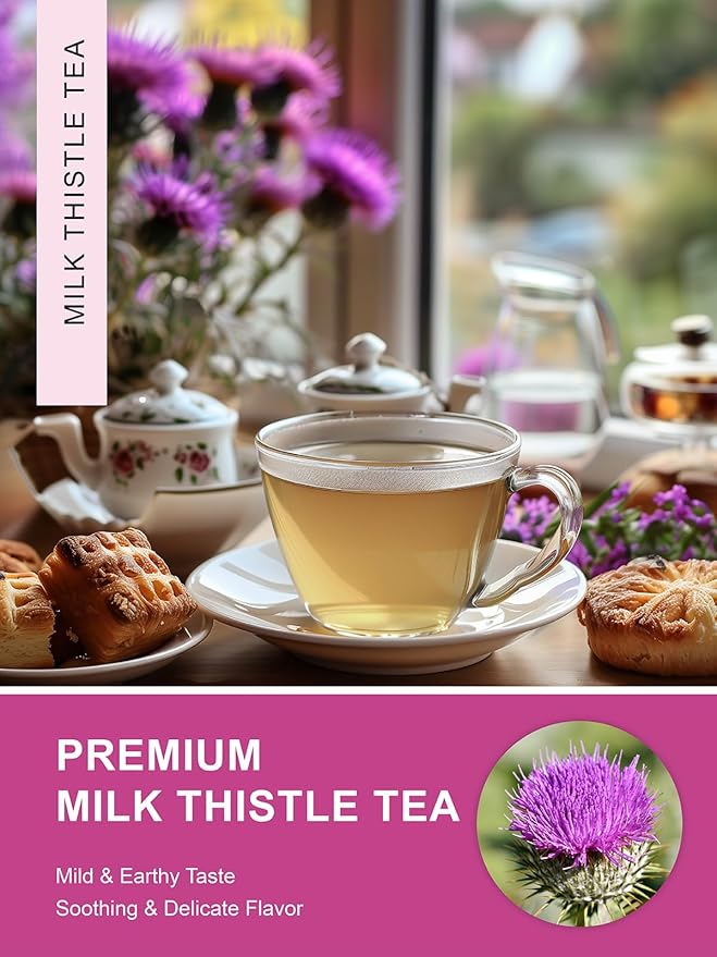 TeeLux Milk Thistle Tea Bags, Natural Milk Thistle Seed Tea, Mild & Mellow Taste, Caffeine Free, 100 Count