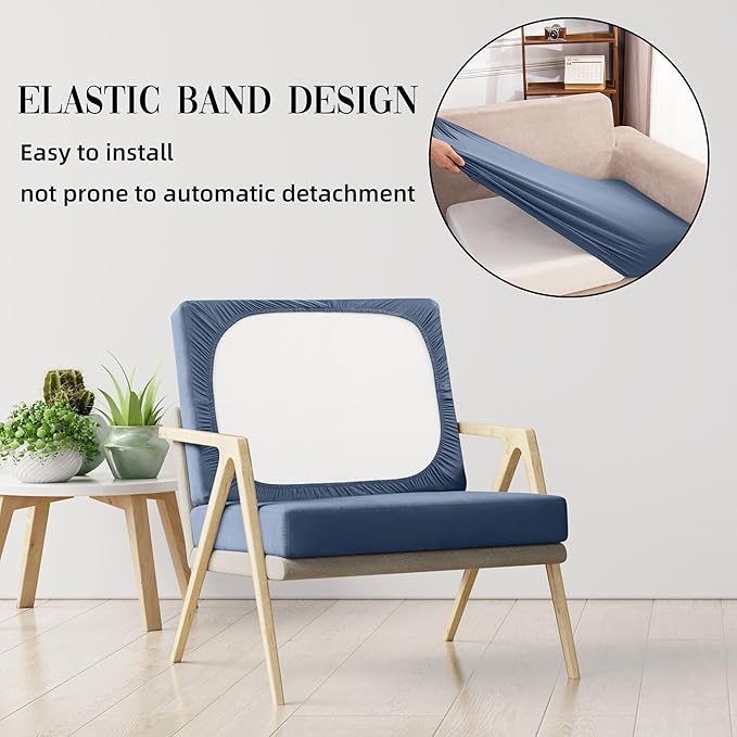 8Pcs Stretch Patio Cushion Covers Waterproof Outdoor Cushion Covers,Outdoor Couch Covers Patio Couch Cover Slipcovers, for Furniture Protector Cover Replacement(Cover Only) (Grayish Blue)