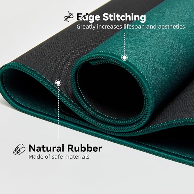 Waterproof Large Gaming Mouse Pad with Durable Stitched Edges, Non-Slip Rubber Base, Grainy Jacquard Mouse Mat Desk Pad for Home Office Gaming, 15.74"x35.43"x0.12", Green