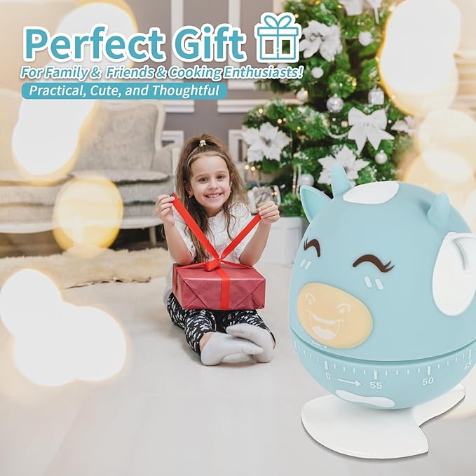 Mechanical Kitchen Timer, Cute Wind Up 60-Minute Manual Countdown for Kids, Classroom, Home, Study and Cooking