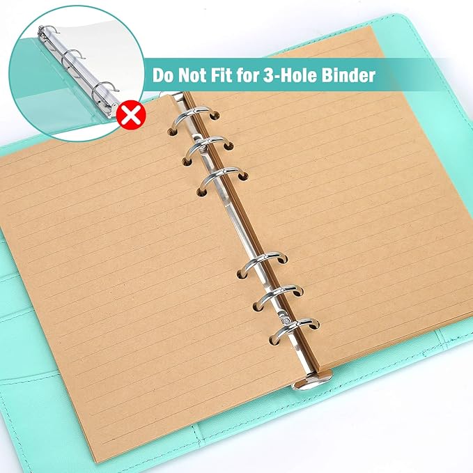 OMEYA A6 Refill Paper, 320 Pages A6 Loose Leaf Paper 6 Hole Notebook Refills for 6 Ring Refillable Binder Notebook Planner Diary Journals Painting Personal Organiser-Line Pages