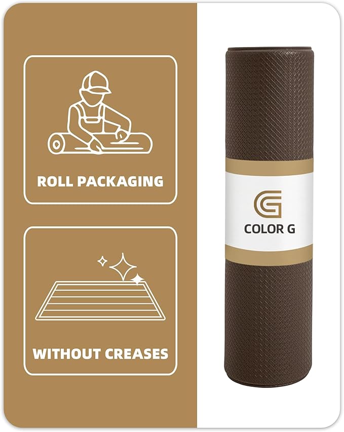 Color&Geometry Anti Fatigue Cushion Kitchen Mat for Floor -17"x59",Easy Clean, Water & Oil Proof, Anti Slip, Foam Rubber Runner Rug for Front Sink Comfort Standing,Brown