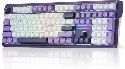 Redragon K745 PRO Wireless Gasket RGB Gaming Keyboard, 108 Keys Mechanical Keyboard w/Extra 4 Hotkeys, Hot-Swap South-Facing LED Socket, 5-Layer Noise Dampening, Round PBT Keycaps, Mint Mambo Switch