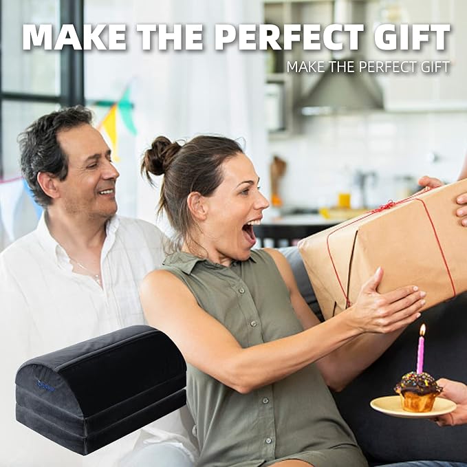 Foot Rest for Under Desk Foot Stool with 3 Adjustable Heights & Washable Cover Ergonomic Memory Foam Office Footrest Suitable for Office, Home and Car, Black