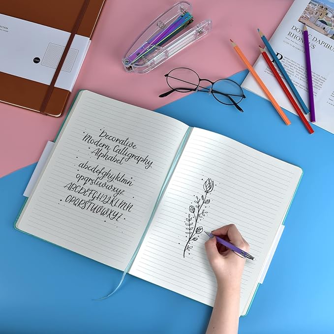 Coopay 12 Pack B5 Notebooks Journal College Ruled Composition Notebooks Classic Hardcover Lined Journals for Office Home School Business Writing Notes, 10.2" x 7.5", 100GSM Thick Paper (Multicolor)