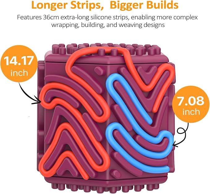 3D Upgraded Silicone Sensory Board with Built-in Storage – Fidget Travel Toys for Kids & Toddler, ADHD Autism Anxiety Relief Items (Red)