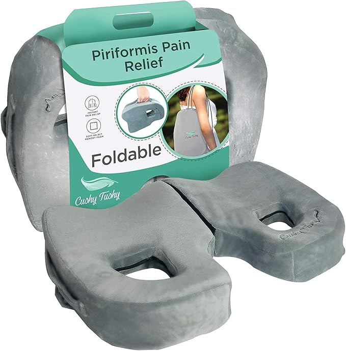 Premium Foldable Piriformis Cushion - Piriformis Pain and Sciatic Pain Relief Cushion - for Home & Office Use, Perfect for Travel or Driving