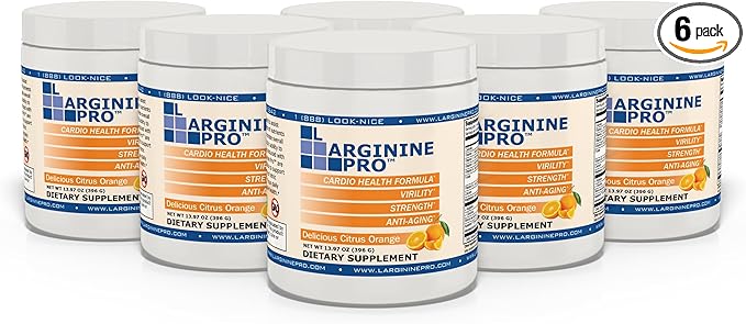 L-ARGININE PRO | 5,500mg L-Arginine Plus L-Citrulline 1,100mg Orange Powder Drink Mix Supplement for Increased Nitric Oxide Production