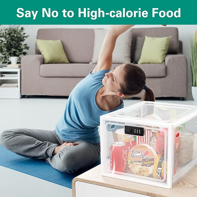 iBune Large Medication Lock Box, Lockable Medicine Storage Box for Medicine Safe/Phone/Refrigerator/Personal Items/Home/Office/Dorm, White