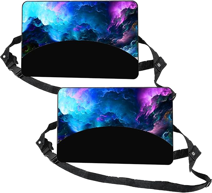 Airplane Footrest Adjustable Feet Rest for Plane Easy to Use Foot Hammock Airplane Travel Essentials Portable Light Leg Hammock for Plane Travel Accessories for Adult (Starry Sky, 2 Pack)