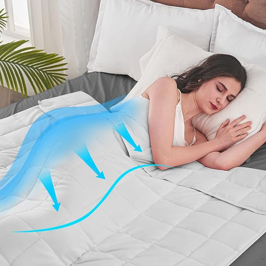 King Size Weighted Blanket for Adults (25 lbs, 80” x 87”, White) Cooling Heavy Blanket for Sleeping Perfect for 240-260 lbs, Breathable Blanket for Adults & Couple All Season, Machine Washable