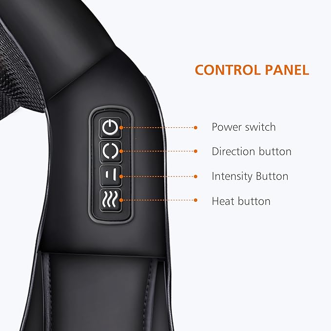 Neck Massager with Heat, Shiatsu Neck Back Massager for Pain Relief Deep Tissue, Knead Shoulder Massager Pillow for Back, Leg Muscle, Gifts for Dad