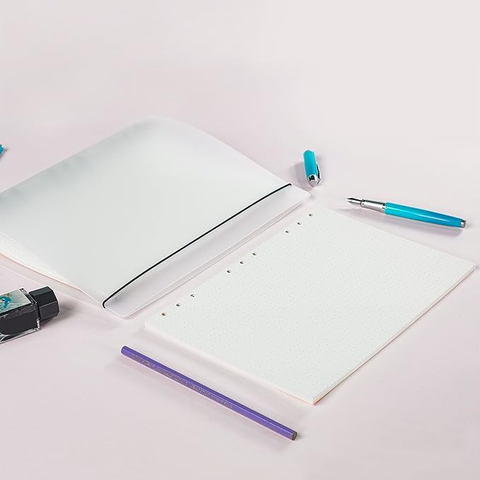 90 Sheets Planner Refill Paper 5mm Dotted Inserts Paper B5 9 Holes Binder Grid Notepaper for Filofax Bullet Journals Diary (7.09x10.04 inch)