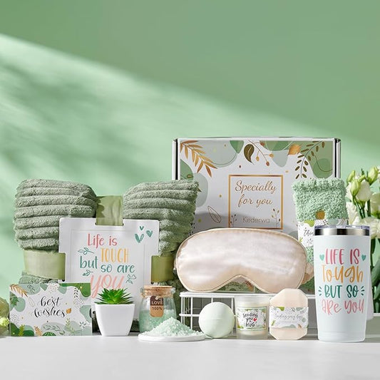 Get Well Gifts for Women, Care Package Basket Inspirational Gifts for Women Self Care Pacakage Basket with Throw Blanket and Tumbler for Mom Best Friend Sister Wife