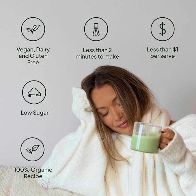 Morning Made Vanilla Flavored Ceremonial Grade Matcha Powder | 8.46oz (240g) Resealable Tin | 60 Servings Premium Japanese Green Tea | Sweetened with Organic Sugar | Rich in Antioxidants & Energy Boosting