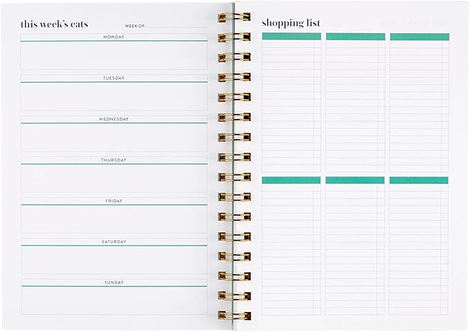 Erin Condren Inspired Collection A5 Weekly Meal Planner, Includes Shopping List Trackers