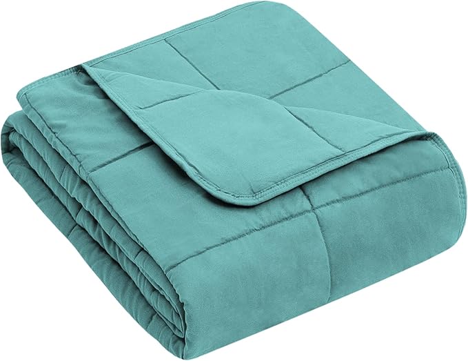 yescool Weighted Blanket (10 lbs, 41" x 60", Teal) Cooling Heavy Blanket for Sleeping Perfect for 90-110 lbs, Breathable Blanket with Premium Glass Bead, Machine Washable
