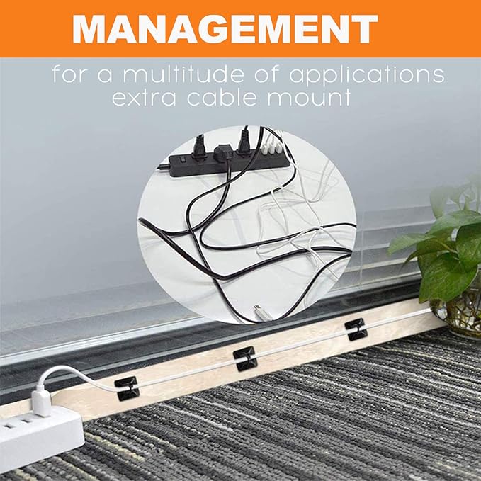 100 Pack 1.1 inch Zip Tie Adhesive Mounts Self Adhesive Cable Tie Base Holders with Multi-Purpose Tie wire clips with screw hole,Anchor stick on wire holder with 8 inch zip ties（Black&White）