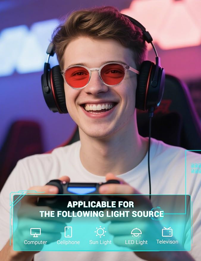 TIJN Blue Light Blocking Glasses Men Women Vintage Thick Round Rim Frame Eyeglasses