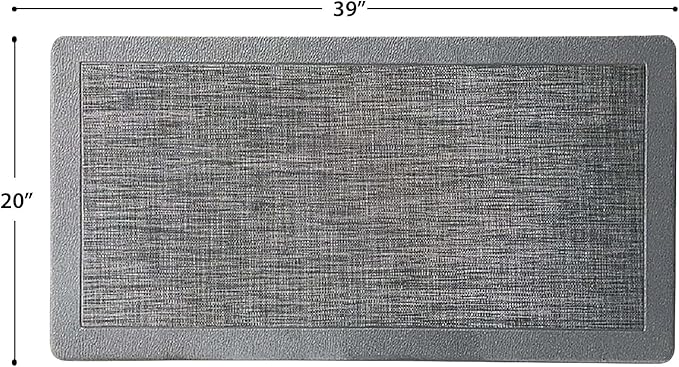 J&V TEXTILES Hillside Oversized Oil- and Stain-Resistant Anti-Fatigue Kitchen Mat (2-Pack Gray)*