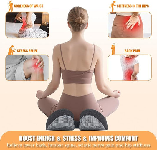 CXC Gel Seat Cushion for Office Chair: 4-Zone Pressure Relief Memory Foam Pad with Cooling Tech - Sciatica Pain Relief Pillow | Desk Chair, Wheelchair, Floor Sitting, Long Driving & Classroom Use