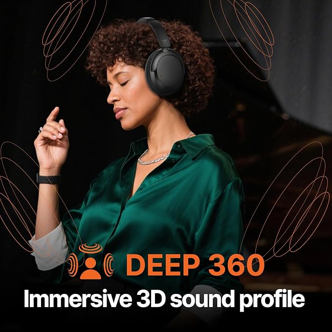 VOKALEN Hyper GO Wireless Over-Ear Noise Cancelling Headphones with Mic, 60H Playtime, Bluetooth Headset, Multi-Device Pairing, Ultra-Lightweight for Travel, Work, Study (Sky Blue)