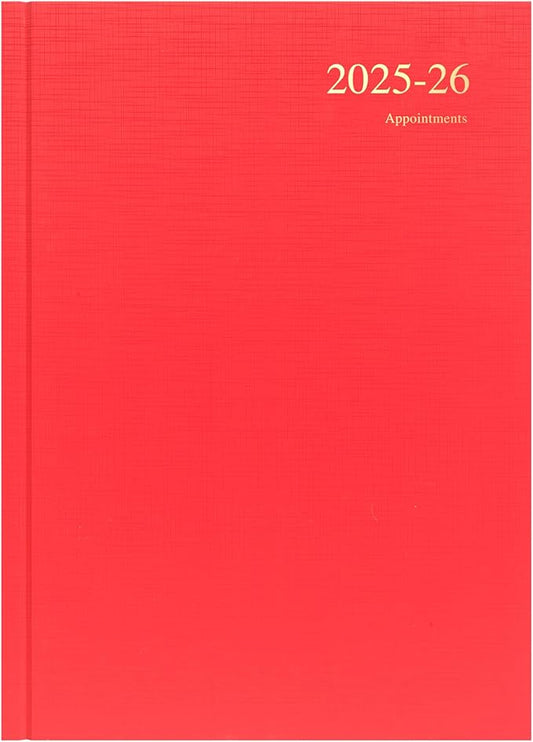 Collins 'Essentials' 12 Month Mid/Academic Year Planner, July 2025-July 2026 - ESSA41M.15-2526 - Day-to-Page Appointments Diary, A4 Hard Cover, Red