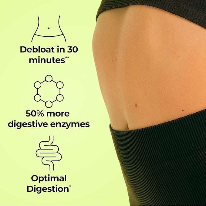 HUM Flatter Me Extra Strength Digestive Enzymes for Women, Men, Digestive Gut Bloating Supplement, Ginger, Peppermint Leaf, Fast Acting Anti Bloat Pills Multi Enzyme for Debloating, 60 Capsules