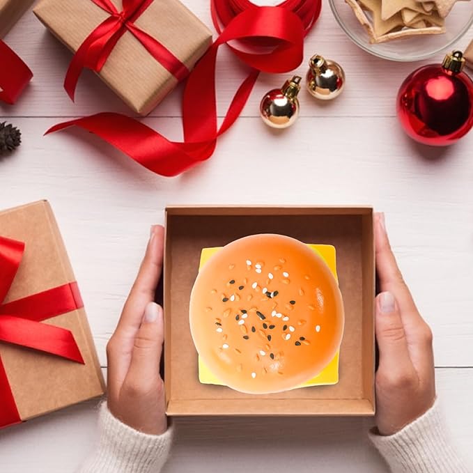 Squishy Toys, Taba Squishies Fidget Toys for Kids, Stress Balls for Adults, Sensory Toys for Autism, Squeeze Gifts, Anxiety Relief Party Favors for Girls & Boys (Hamburger)