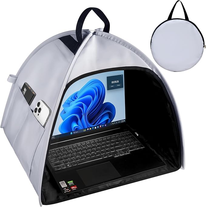 Universal Foldable Laptop Sun Shade & Privacy Shield -Fits 13-16 inch MacBook, Dell, Surface - Blocks Sunlight, Protects Privacy, Working Outdoor Travel,Anti - Glare(Have patents),Grey