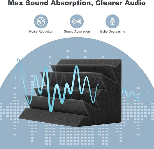 12 Pack Bass Traps Corner Acoustic Foam Corner 7''x7''x12'' Sound Proof Foam Panels for Walls Acoustic Wall Panels for Music Room Home Recording Studio