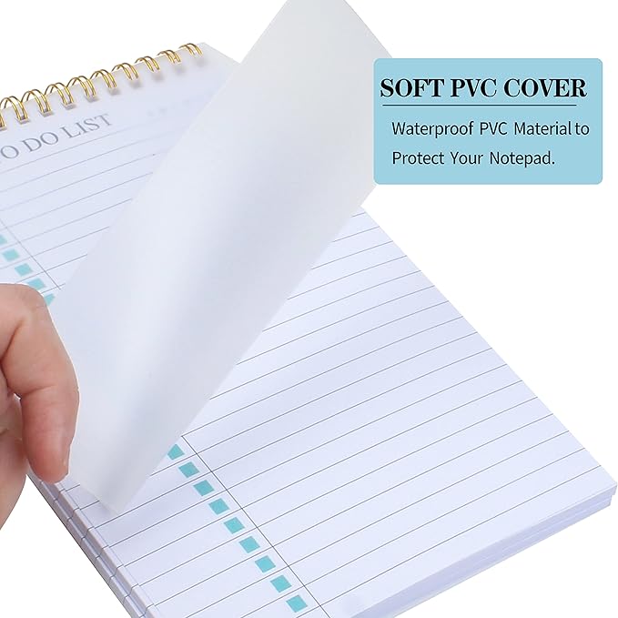 To Do List Notepad 3 Pack, Undated Daily Planner Notepad With To Do List Notebook Checklist Planner Spiral Waterproof Notepad for Office Supplies, School Planner, 52 Sheets/Pack, 5.5"*8.3" A5 Size