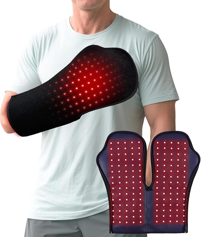 Red-Light-Therapy-for-Hands,2025 Upgraded 4 Modes Infrared Light Therapy for Finger Wrist Pain Relief,150 Dual Wavelength LED,Consisting of Adjustable Power and Time Controller,15 * 9IN